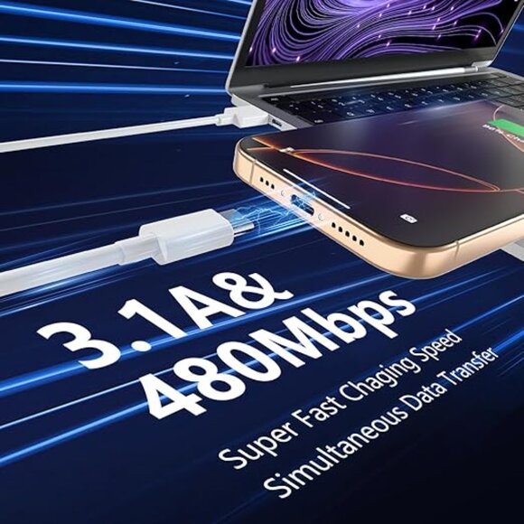 NEW 2pc Pack 3ft Carplay Cord Fast Charging for iPhone 17-16-15 Air Plus Pro Max - Picture 3 of 10